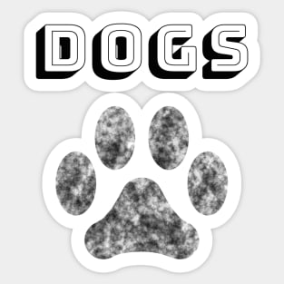 DOGS with Gray Paw Sticker